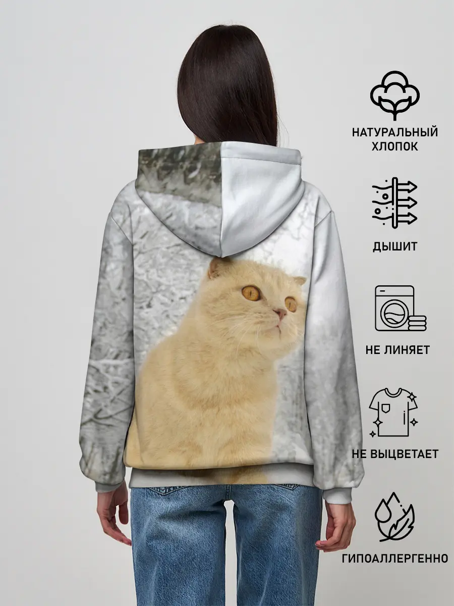 Женское худи / Кот и снег