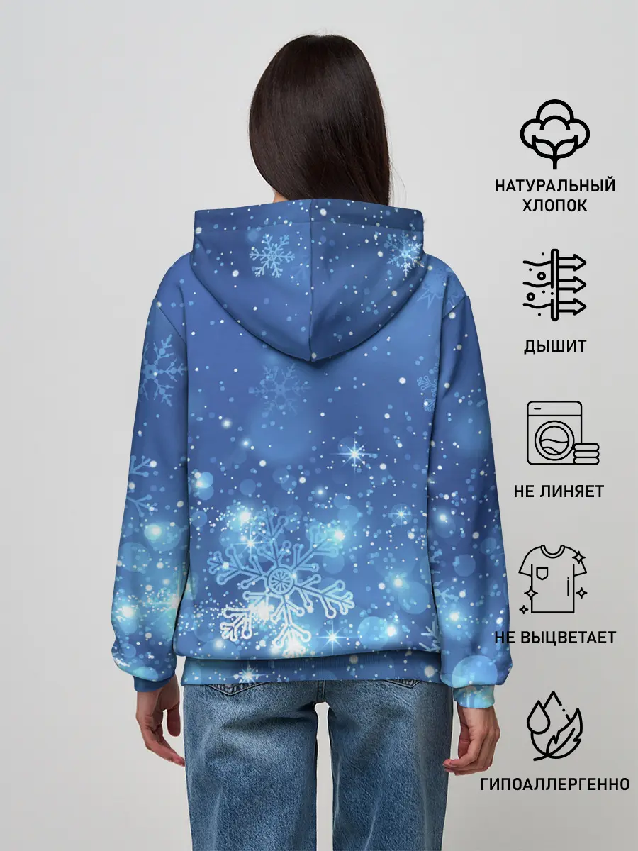 Женское худи / Снежинки.