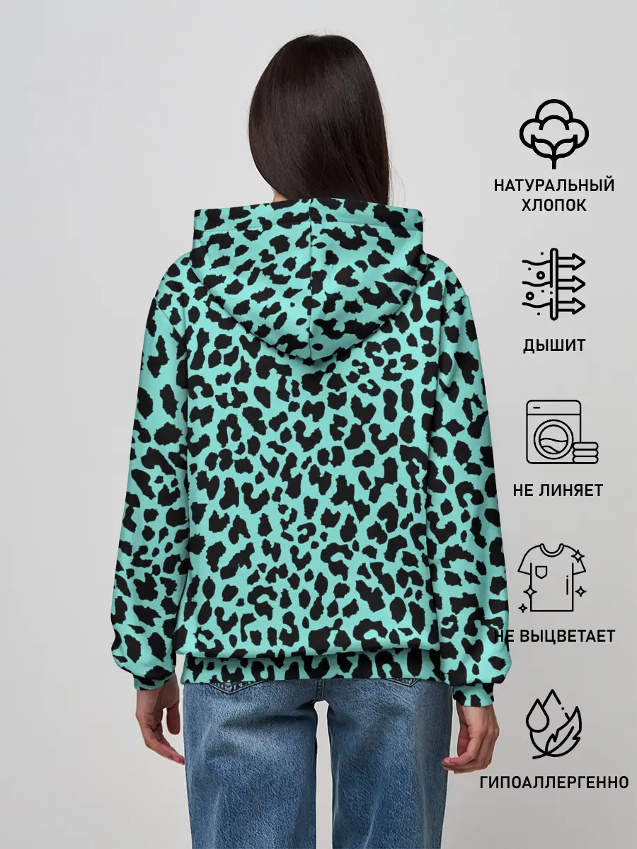 Женское худи / ЛАЗУРНЫЙ ЛЕОПАРД