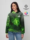Женское худи / Листья зеленые CODE ERROR 404