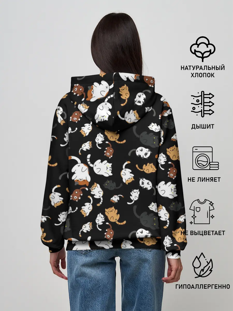Женское худи / Котята паттерн