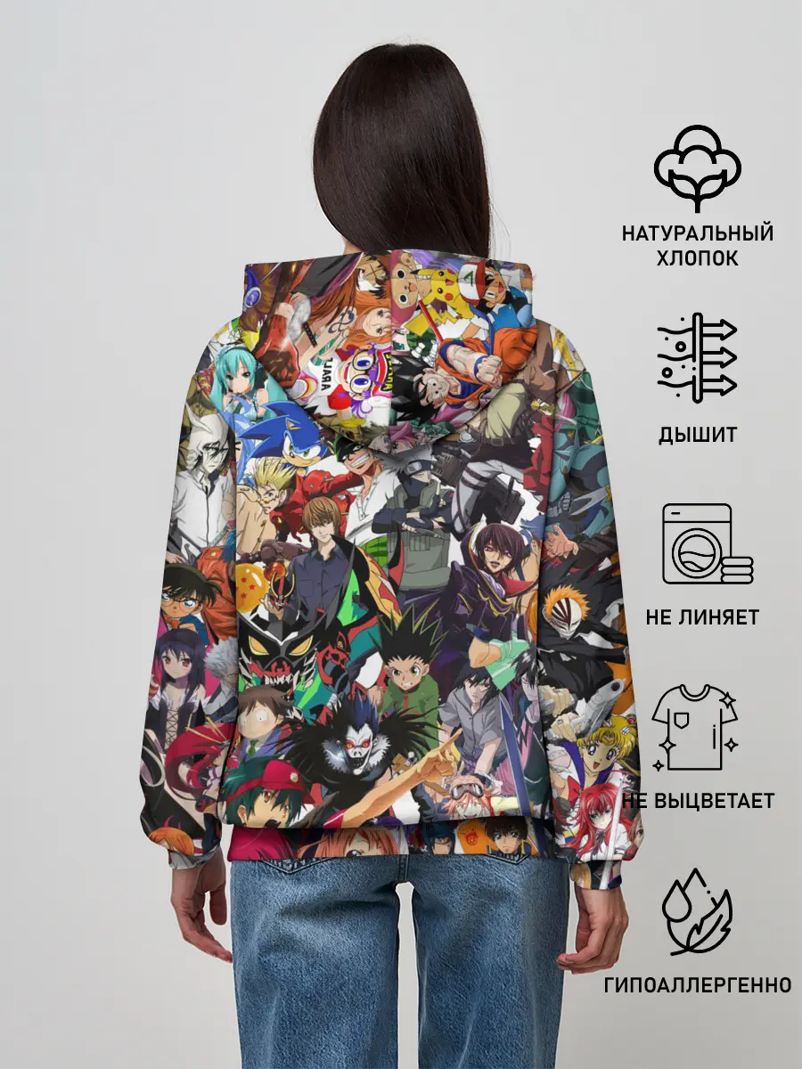 Женское худи / ACTION ANIME CHARACTERS!