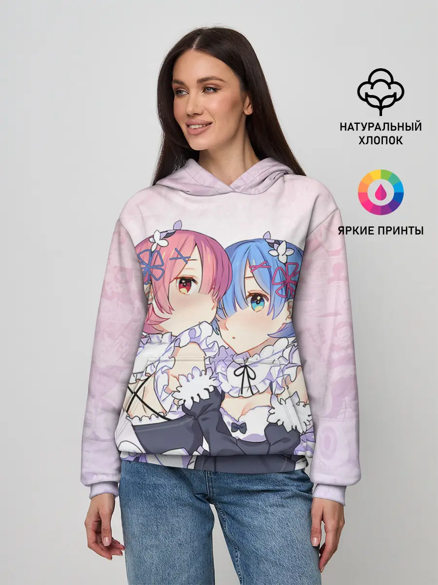 Женское худи / Re:Zero, Рам и Рем