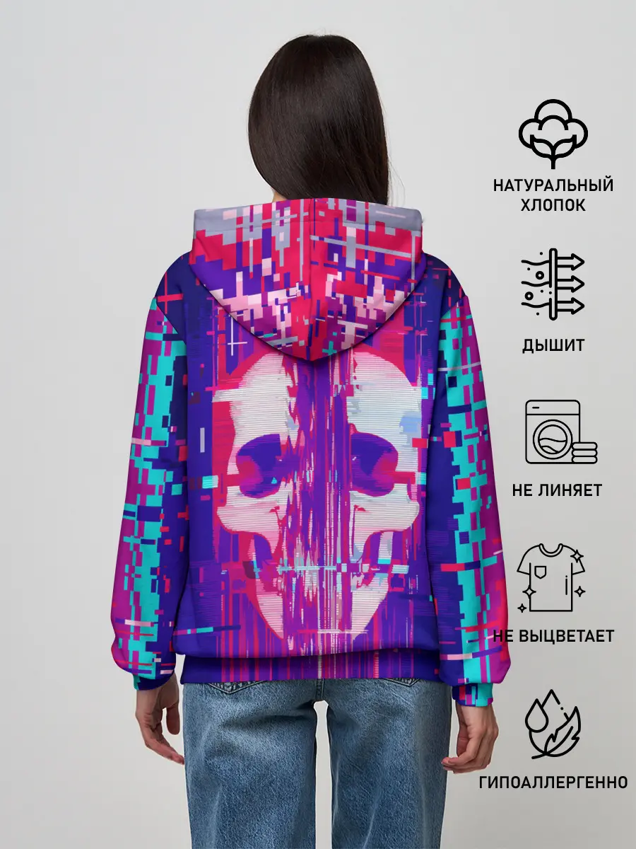 Женское худи / Skull glitch