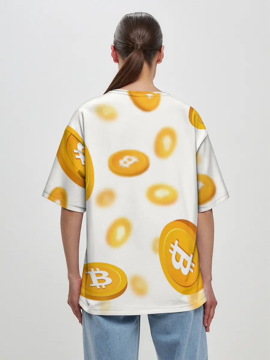 Женская футболка оверсайз / BITCOIN КРИПТОВАЛЮТА | CRYPTOCURRENCIES