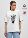 Женская футболка оверсайз / Зебра минимализм