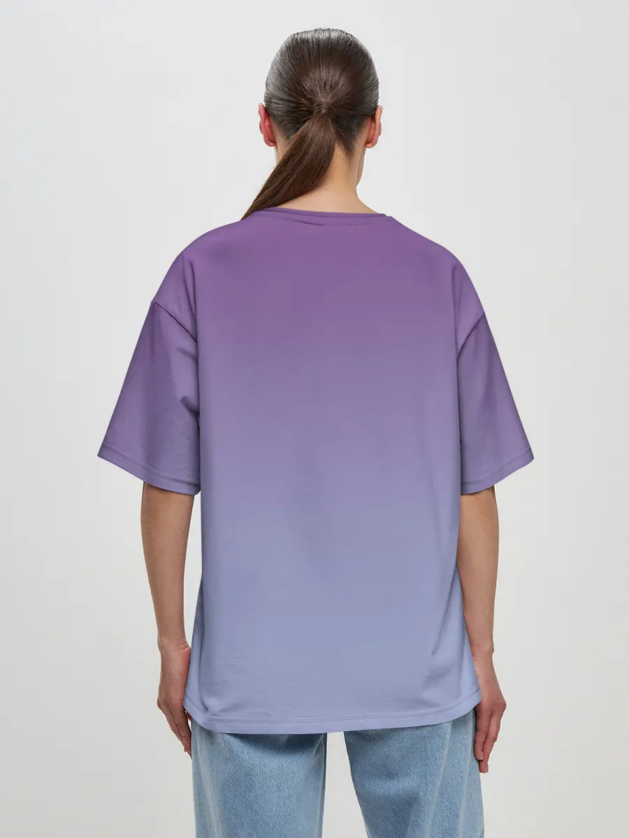 Женская футболка оверсайз / кот звездное небо спит