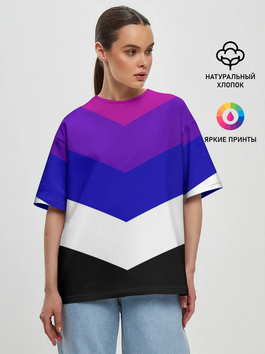 Женская футболка оверсайз / Полосы