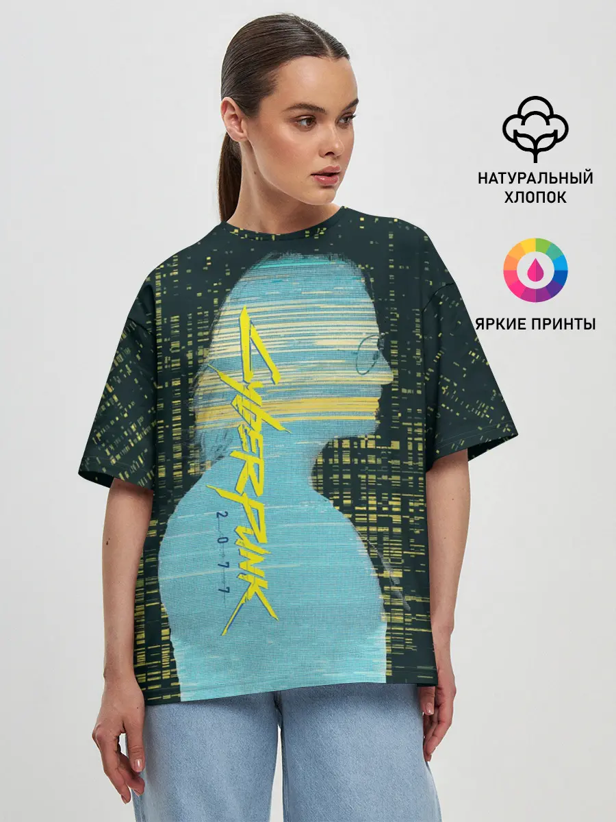 Женская футболка оверсайз / Cyberpunk 2077 | Джонни