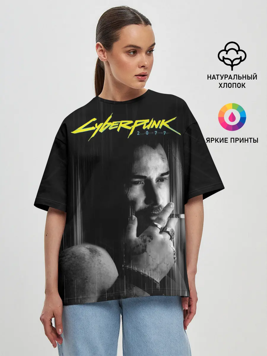 Женская футболка оверсайз / Cyberpunk 2077 | Джонни