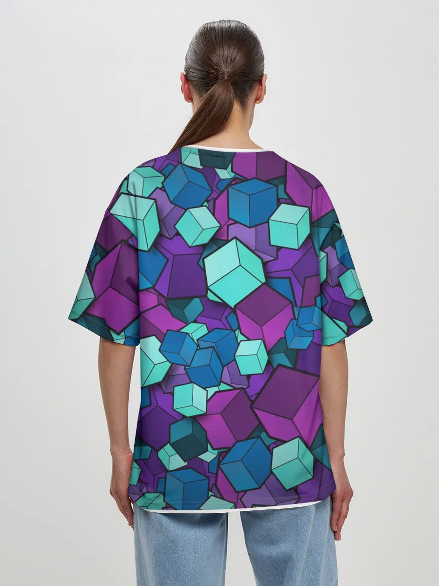 Женская футболка оверсайз / Кубы