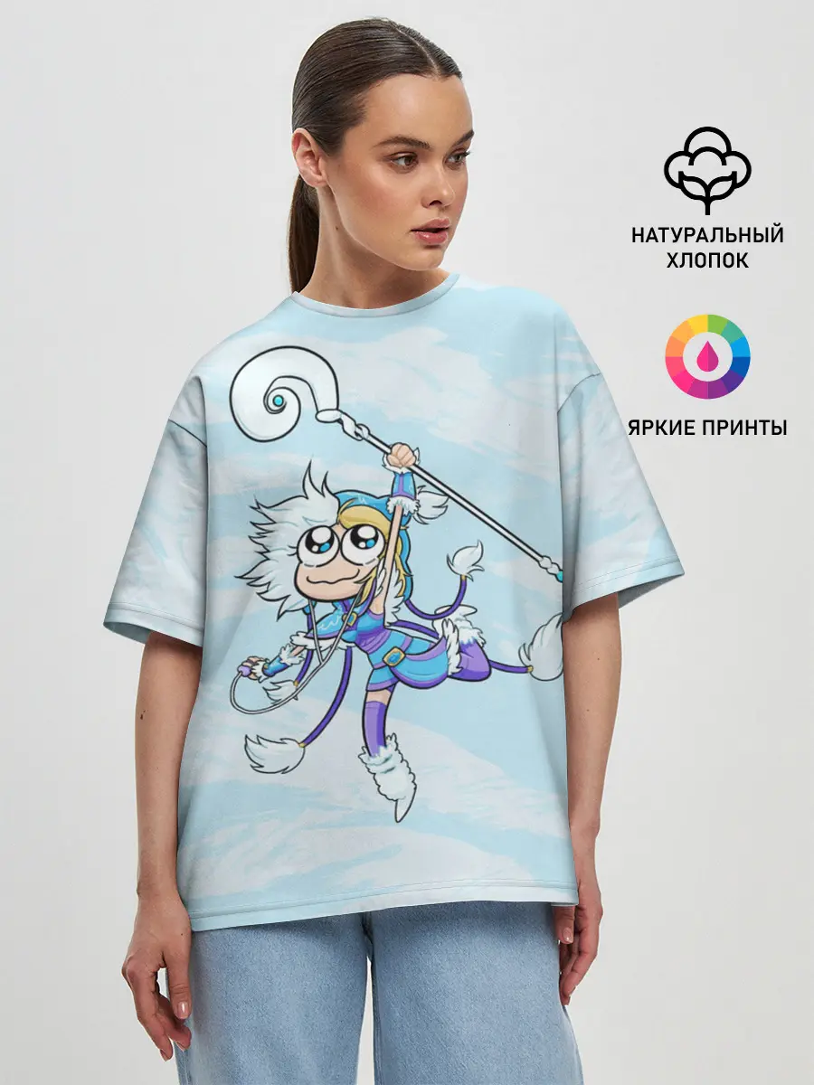 Женская футболка оверсайз / Снежный танец | Dota 2