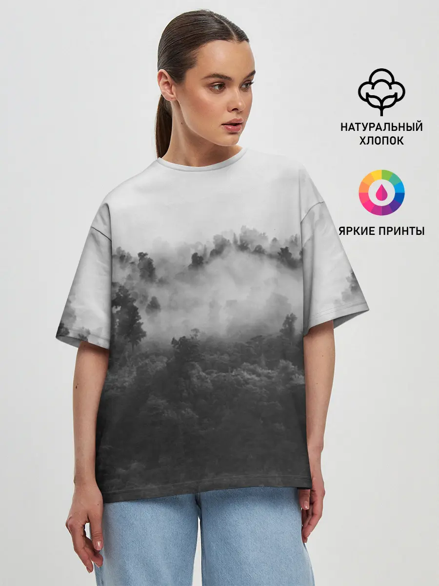Женская футболка оверсайз / Лес