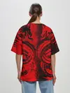 Женская футболка оверсайз / BLACK RED DRAGONS TATOO