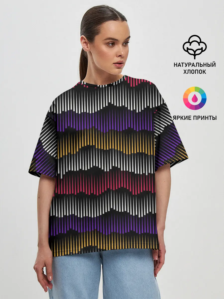 Женская футболка оверсайз / Волны