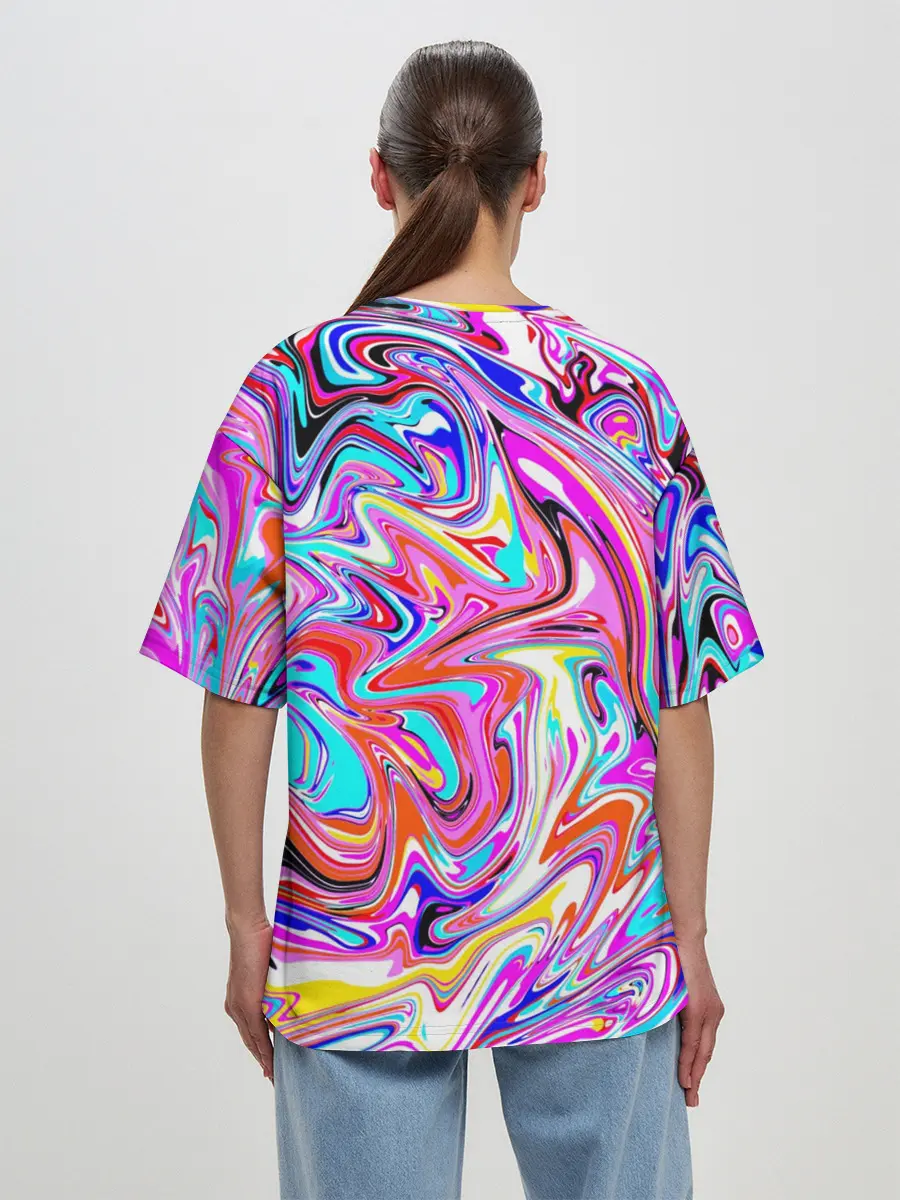 Женская футболка оверсайз / ЖИДКИЕ КРАСКИ