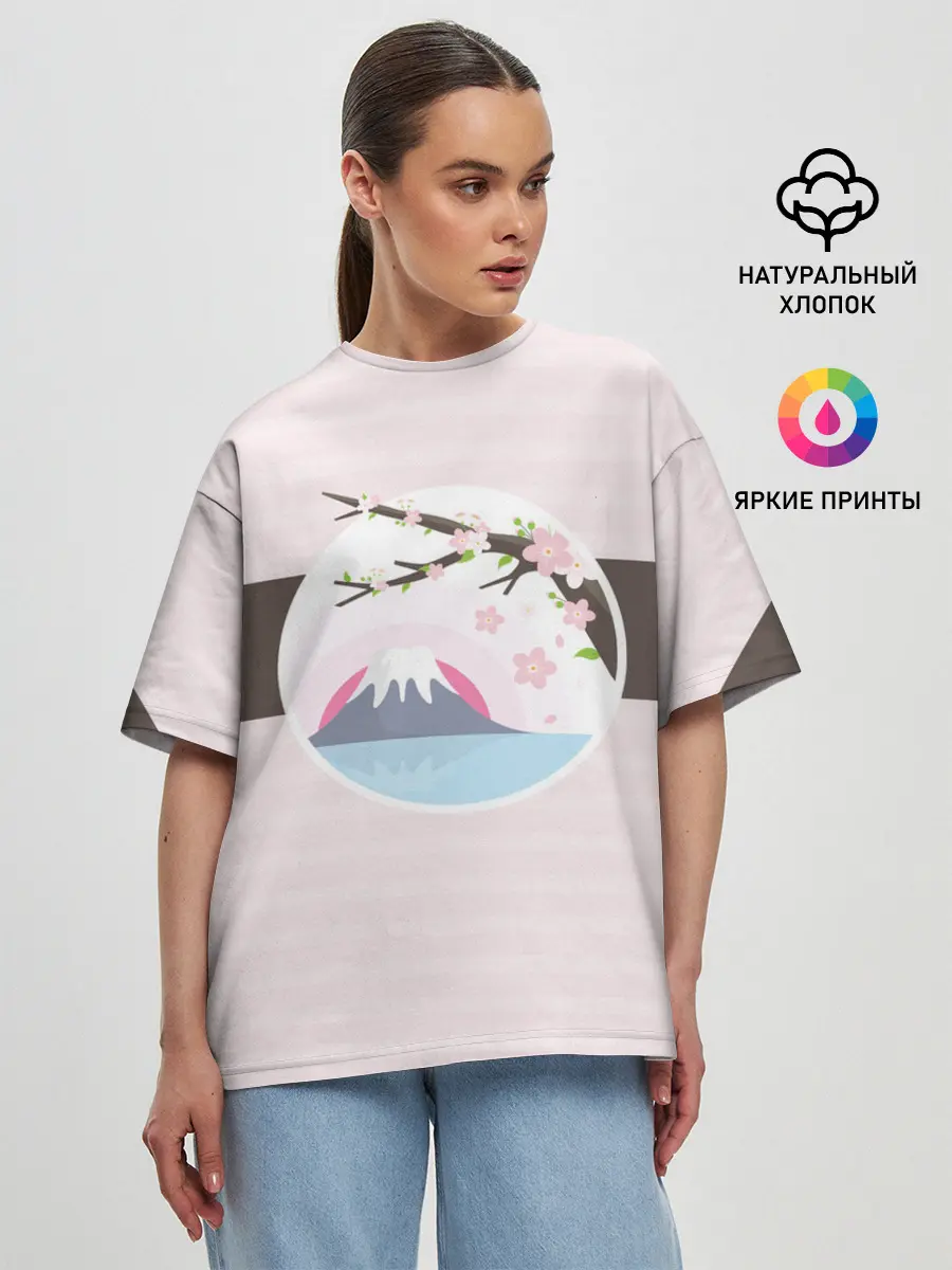 Женская футболка оверсайз / Сакура | Sakura