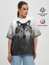 Женская футболка оверсайз / Волк