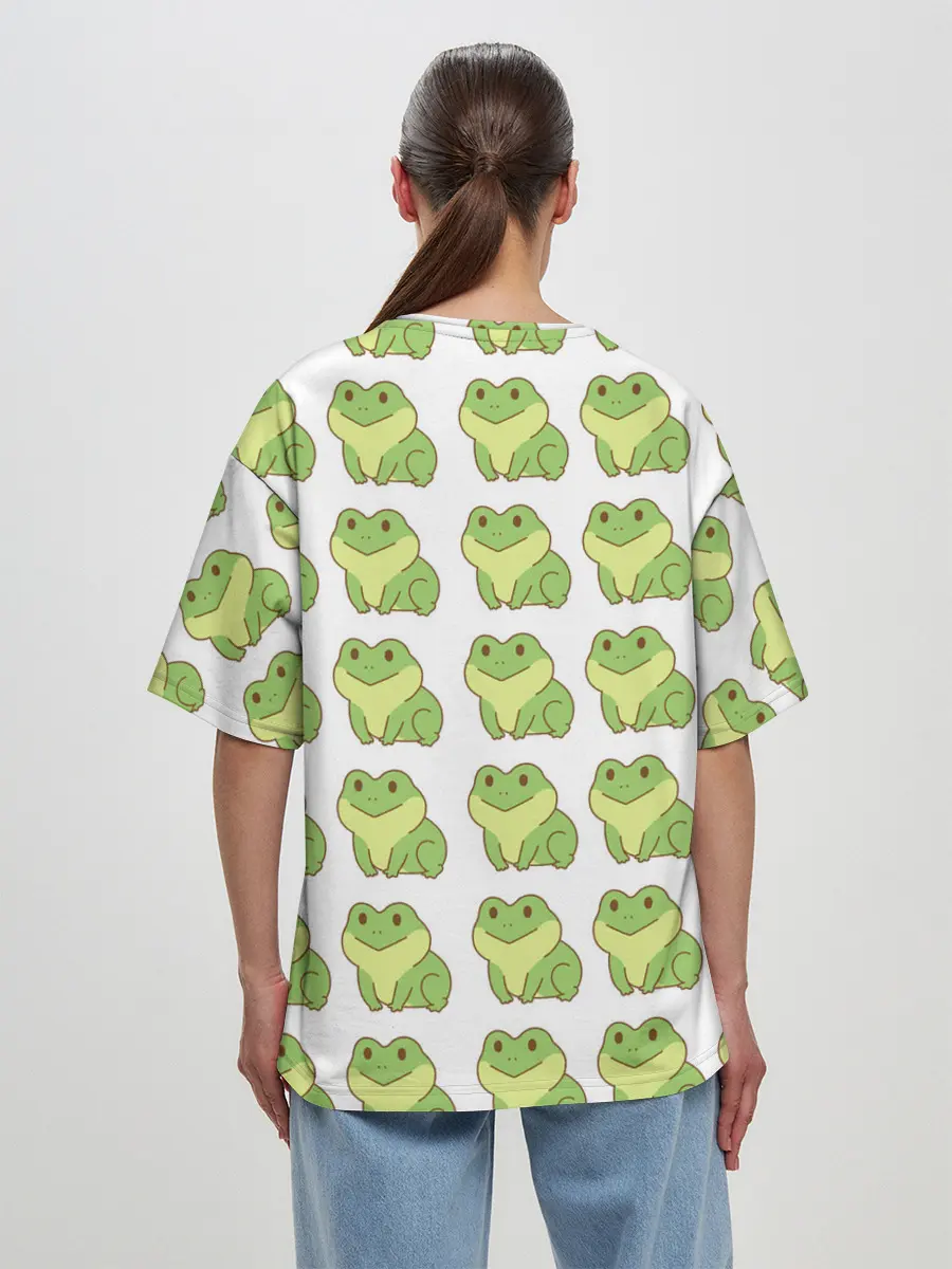 Женская футболка оверсайз / лягушки