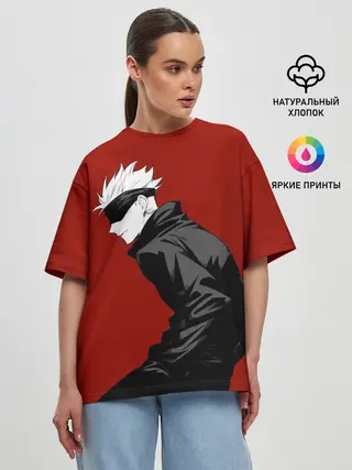 Женская футболка оверсайз / Годжо Магическая Битва