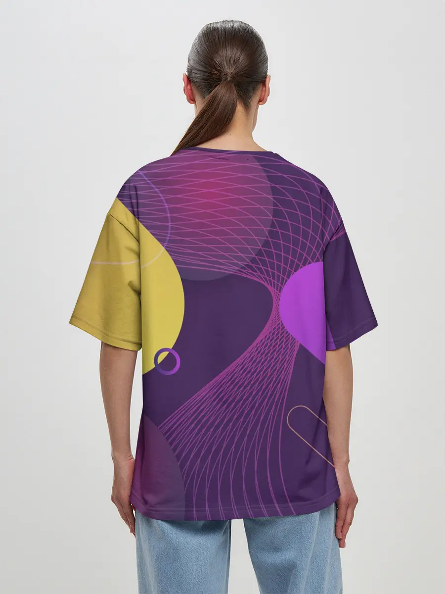 Женская футболка оверсайз / ГЕОМЕТРИЧЕСКИЕ ЛИНИИ