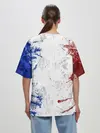 Женская футболка оверсайз / BLUE WHITE & RED