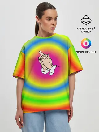 Женская футболка оверсайз / bright print