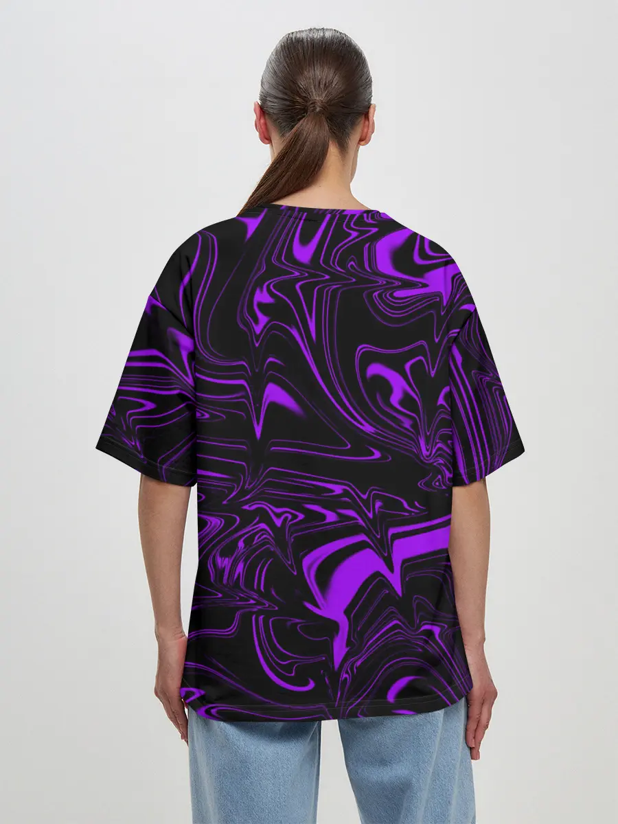 Женская футболка оверсайз / Жидкий градиент