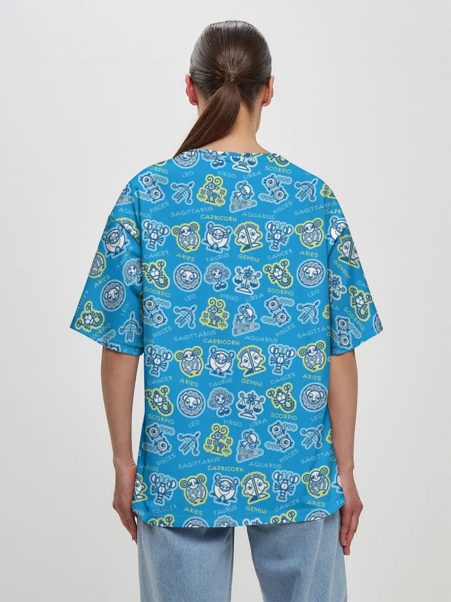 Женская футболка оверсайз / Знаки Зодиака