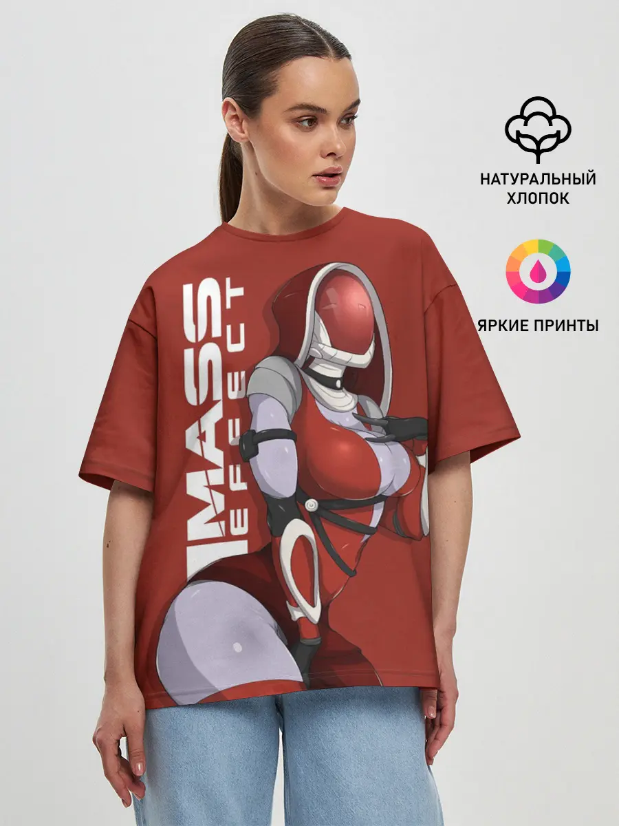 Женская футболка оверсайз / mass effect