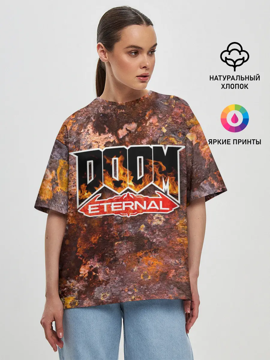 Женская футболка оверсайз / DOOM Eternal