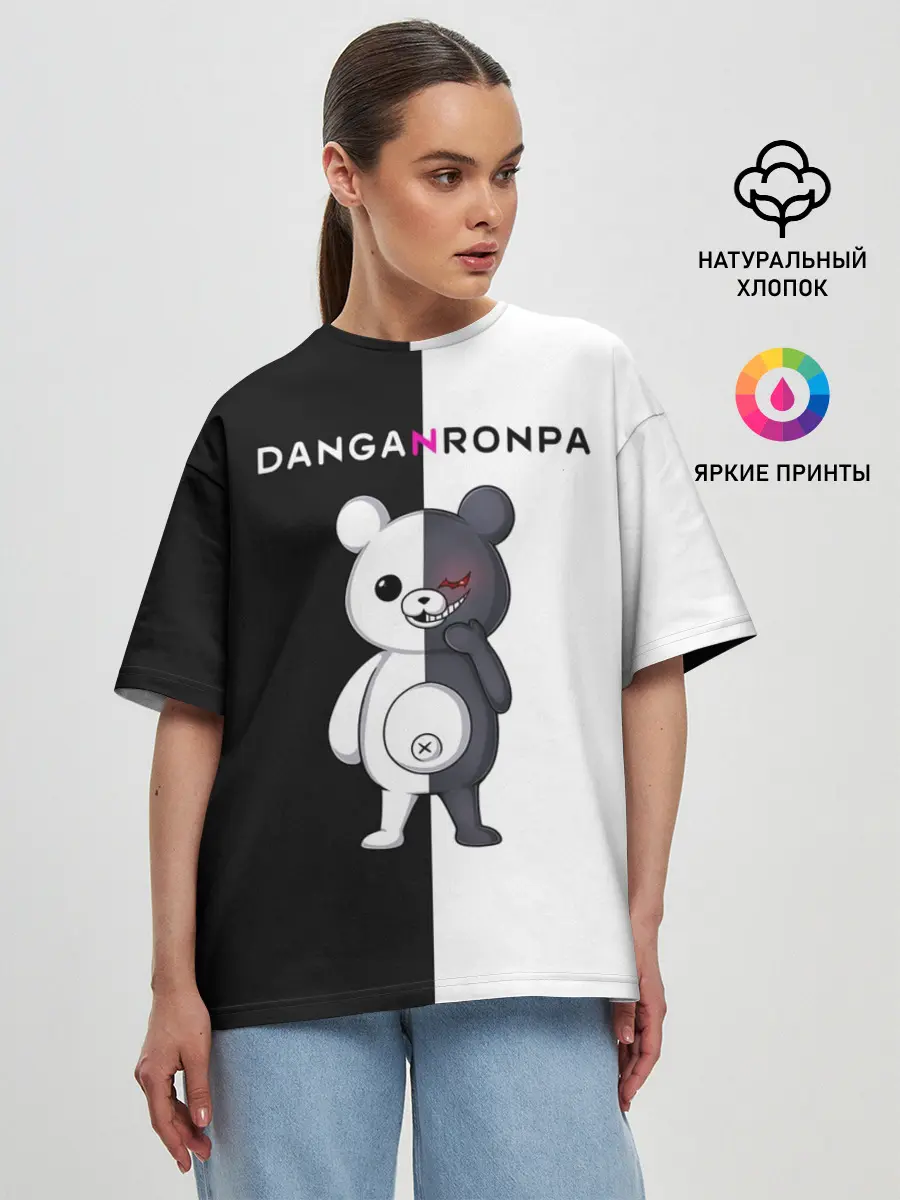 Женская футболка оверсайз / МОНОКУМА