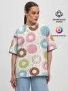 Женская футболка оверсайз / Пончики / Donuts