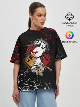Женская футболка оверсайз / Кулаки Сайтамы