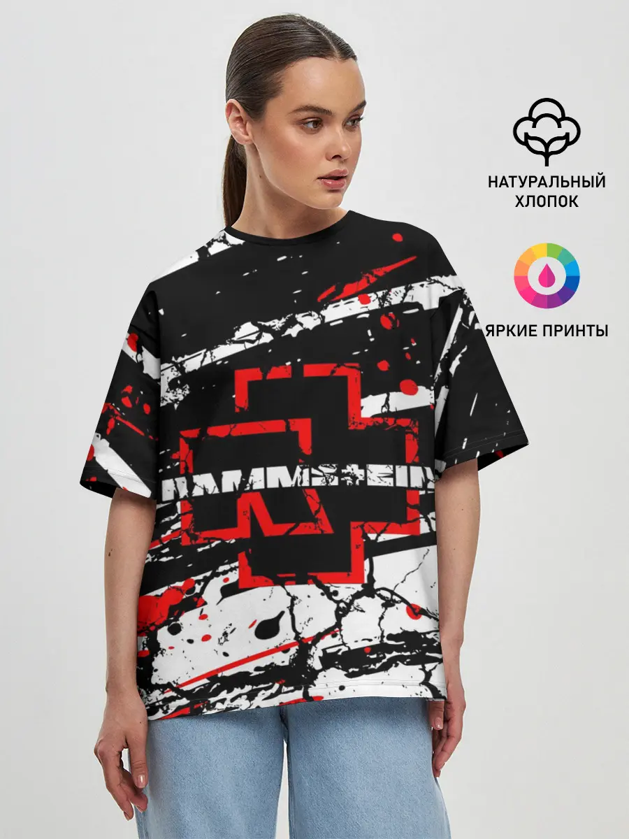 Женская футболка оверсайз / RAMMSTEIN