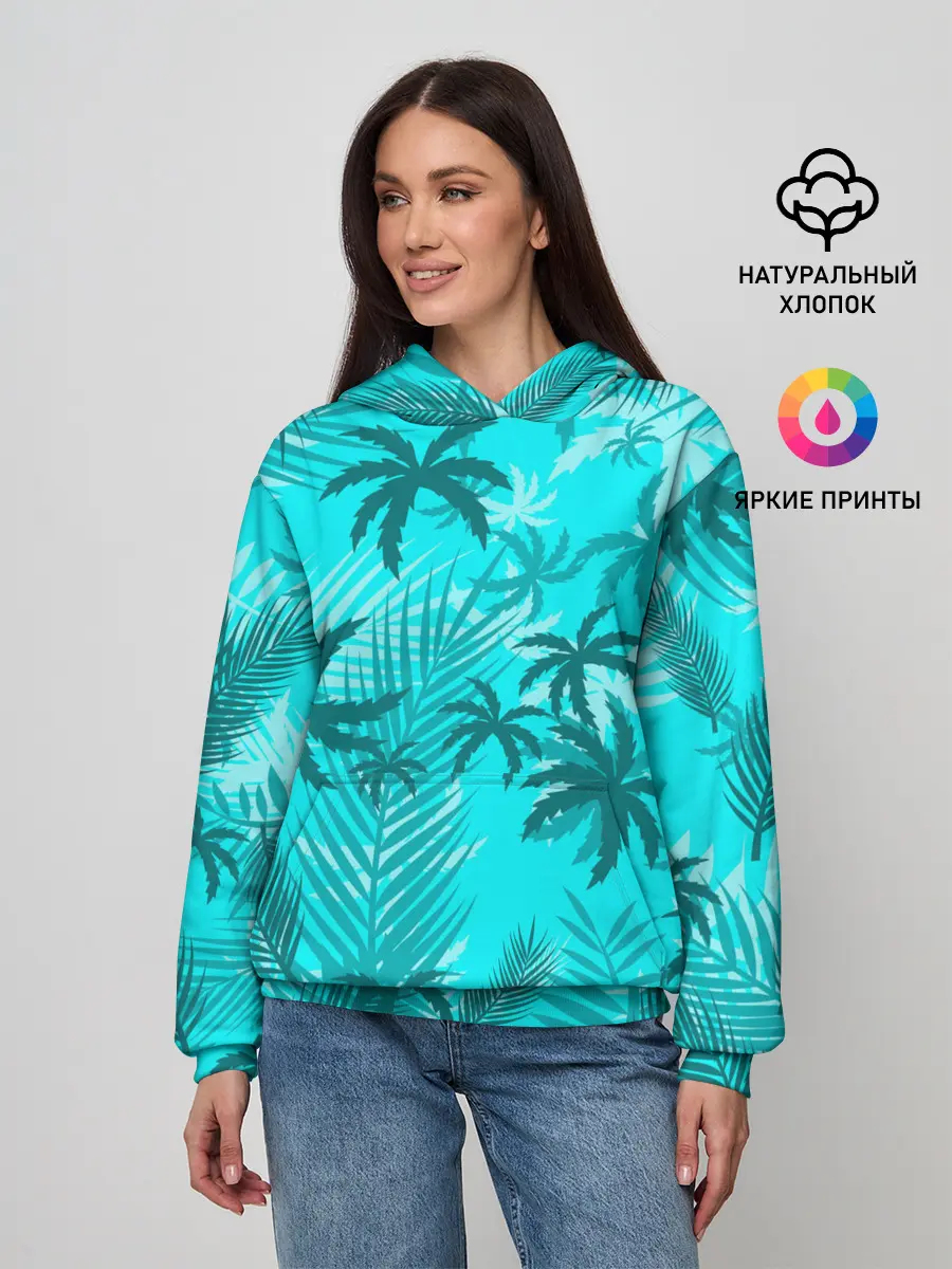 Женское худи / НЕОНОВЫЕ ПАЛЬМЫ