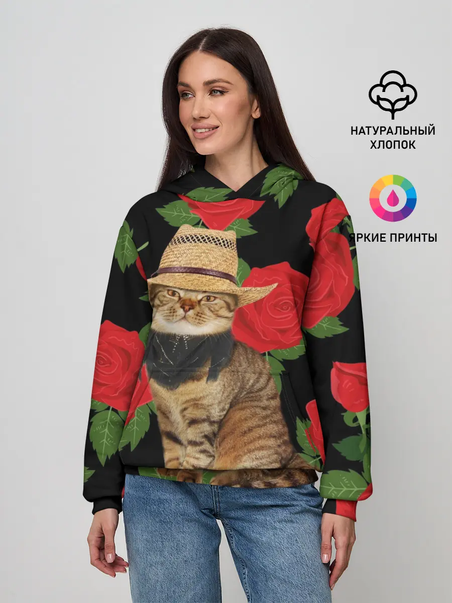 Женское худи / Мачо Котик | Ковбой