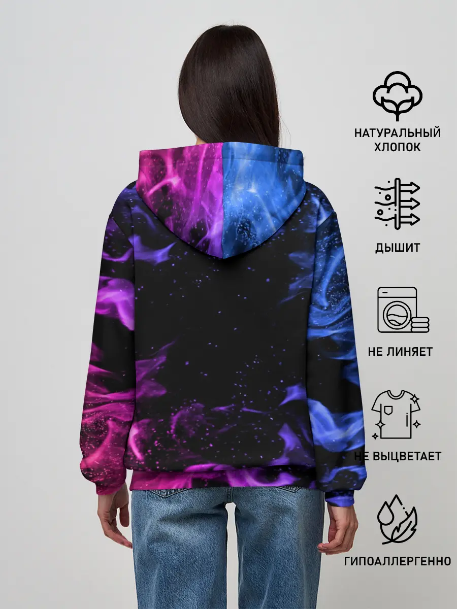 Женское худи / ОГОНЬ НЕОН