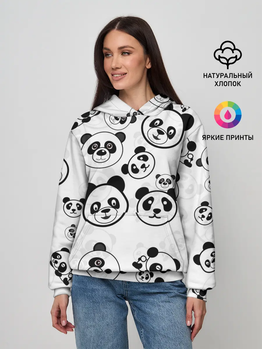 Женское худи / Панды