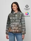 Женское худи / кирпичная стена потеки краска