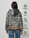 Женское худи / кирпичная стена потеки краска