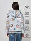 Женское худи / Паттерн ленивец космос полет