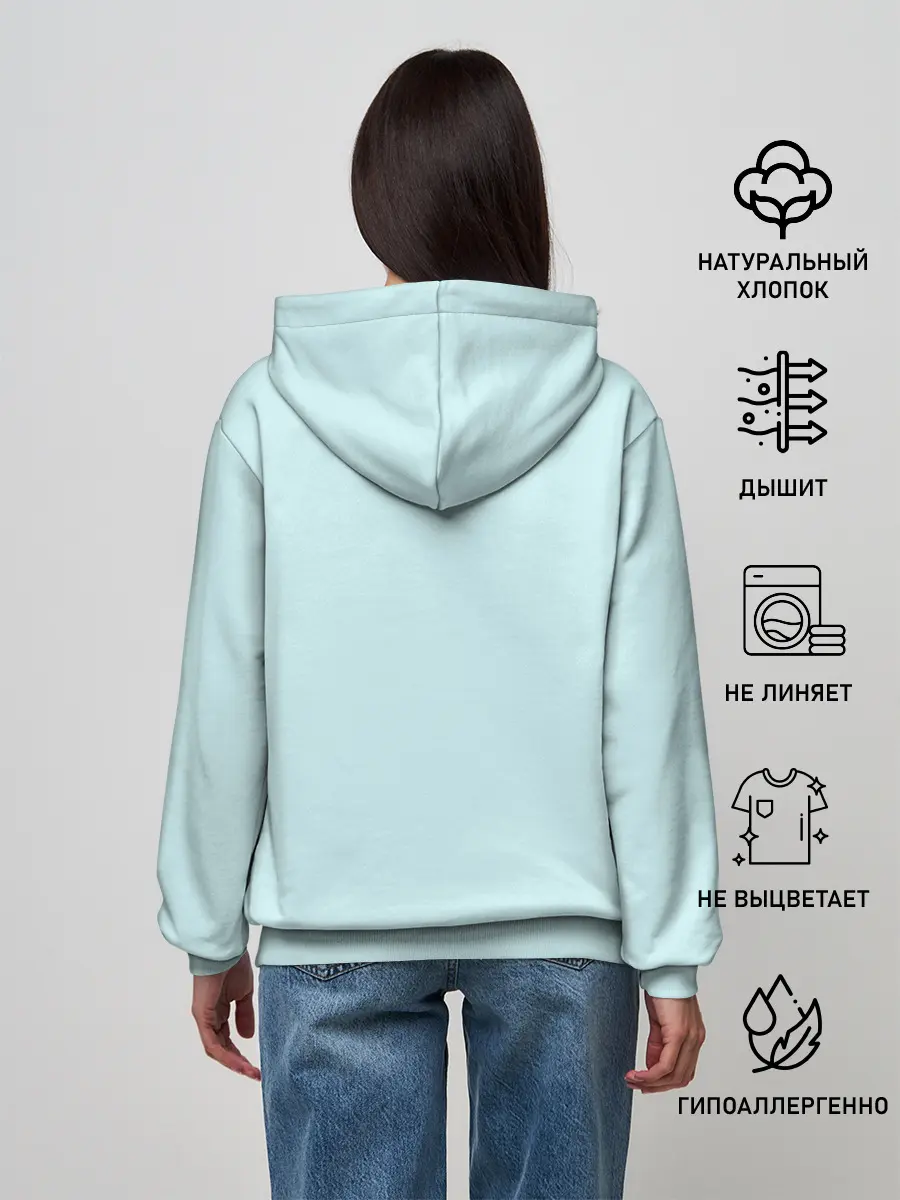 Женское худи / Белый котенок с клубком милый