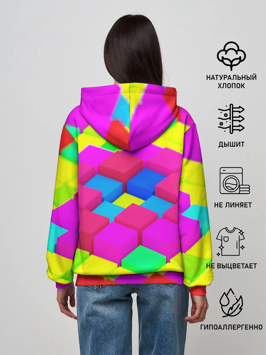 Женское худи / ЦВЕТНЫЕ КУБИКИ