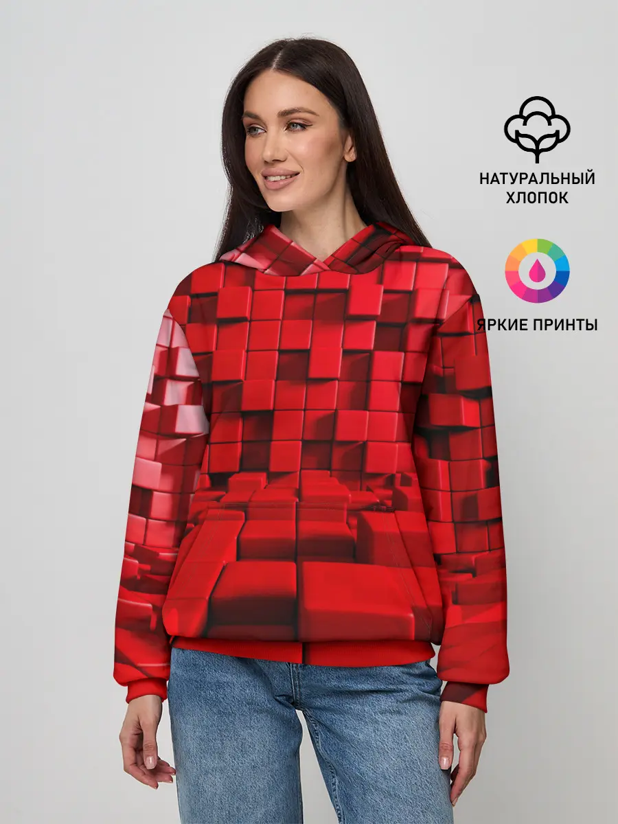 Женское худи / 3D кубики