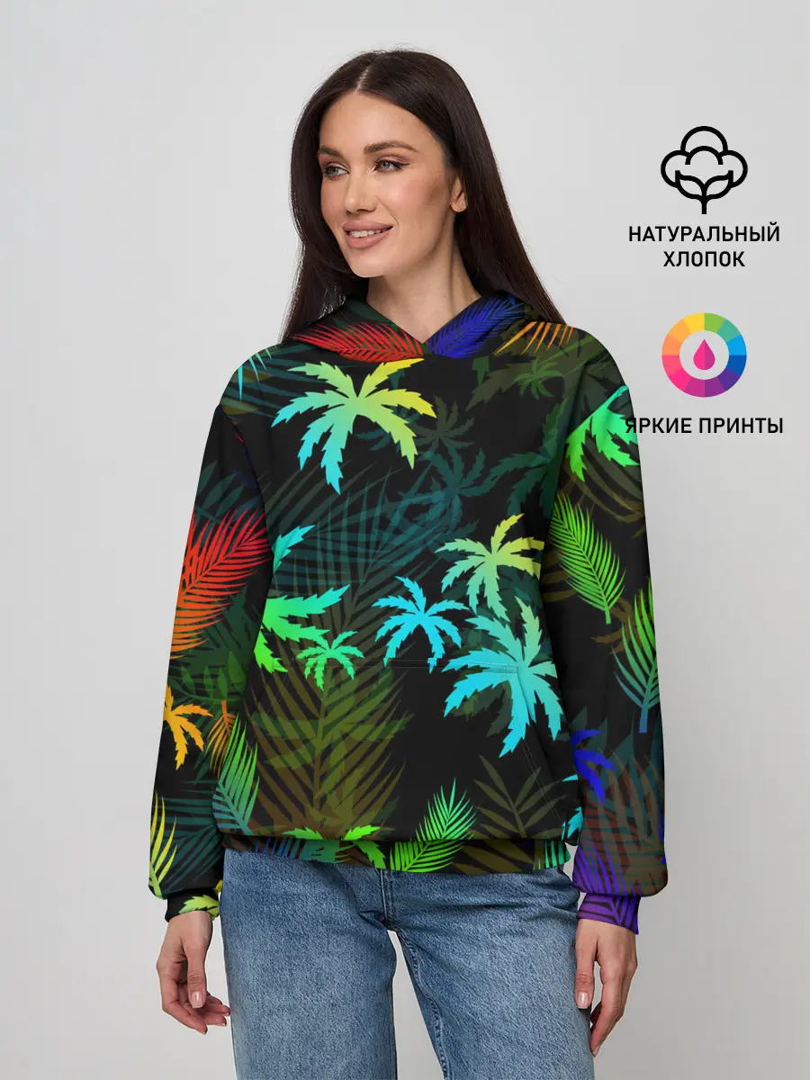 Женское худи / ПАЛЬМЫ / ТРОПИКИ
