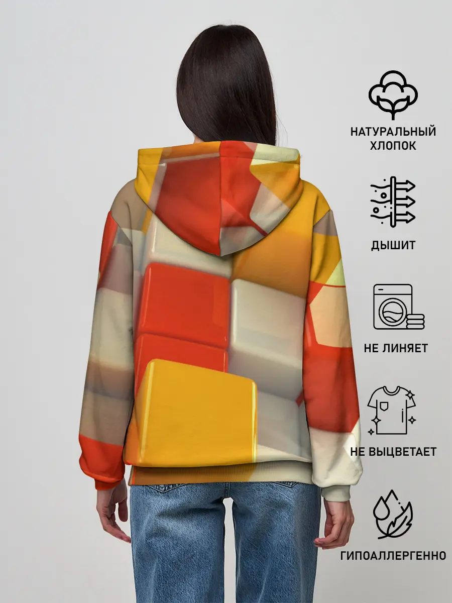 Женское худи / КУБЫ 3D