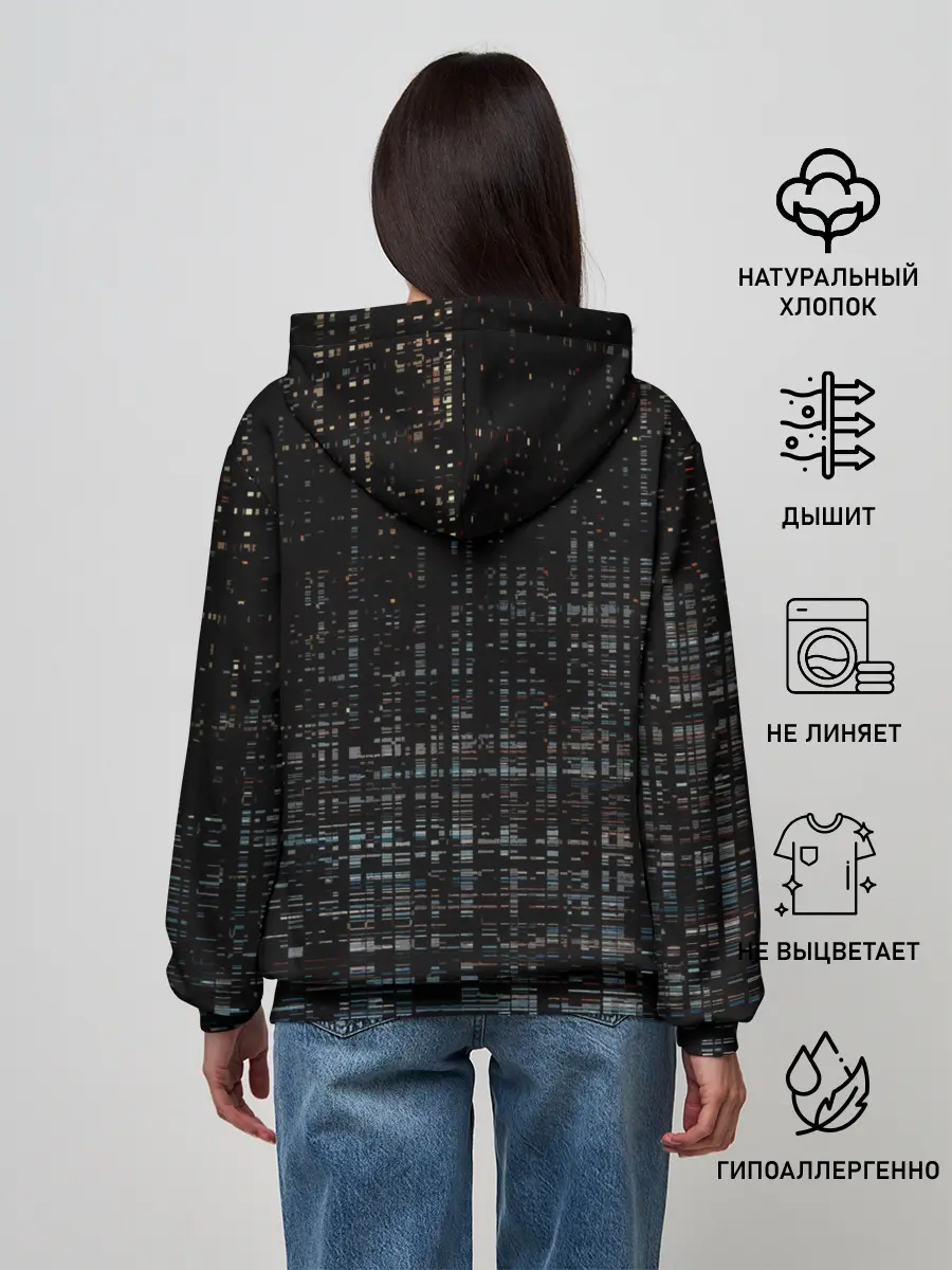 Женское худи / Глитч помехи ошибка текстура