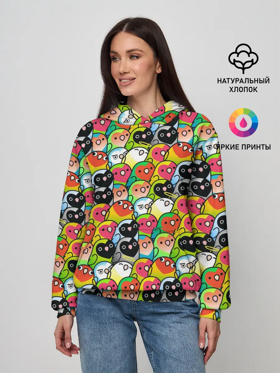 Женское худи / Папуги