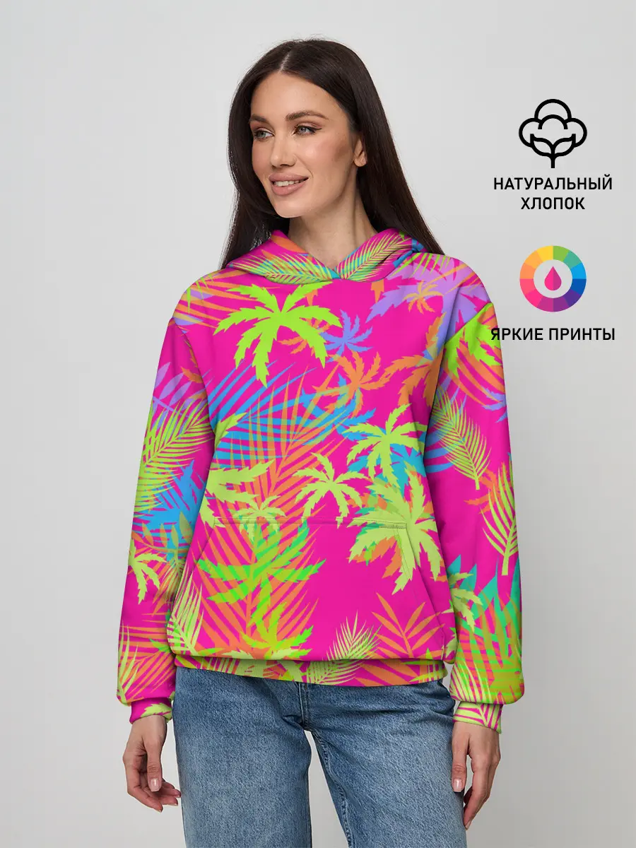 Женское худи / ПАЛЬМЫ / ТРОПИКИ
